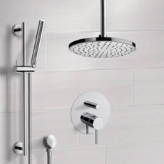 Ceiling Rain Shower System with Handheld, Rain Shower Head, Shower Faucet Set